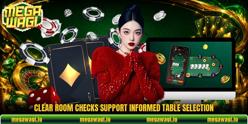 Clear room checks support informed table selection Clear room checks support informed table selection