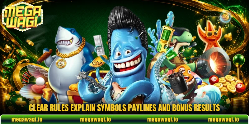 Clear rules explain symbols paylines and bonus results Clear rules explain symbols paylines and bonus results
