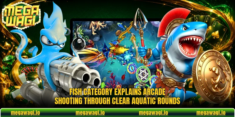 Fish category explains arcade shooting through clear aquatic rounds Fish category explains arcade shooting through clear aquatic rounds