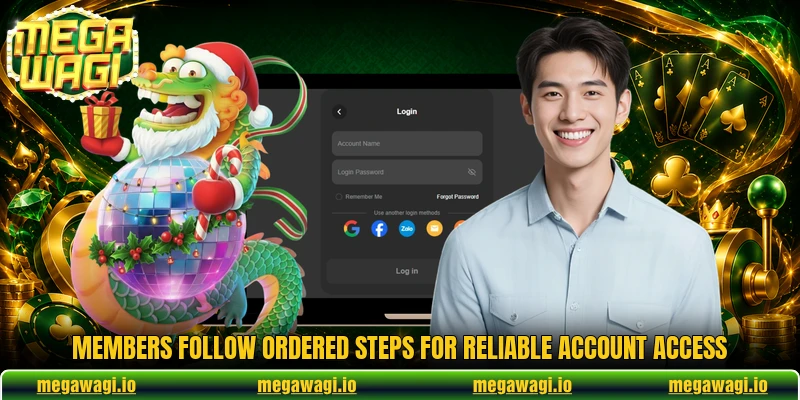 Members follow ordered steps for reliable account access