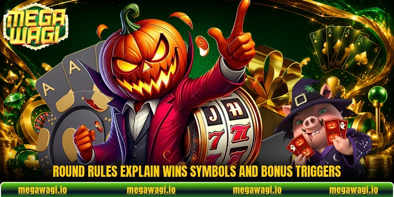 Round rules explain wins symbols and bonus triggers Round rules explain wins symbols and bonus triggers