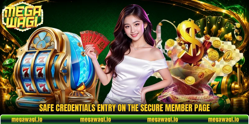 Safe credentials entry on the secure member page Safe credentials entry on the secure member page